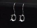 [Video]Silver925 Earwire Frame (Prong Setting)Oval Faceted 7x5mm Rhodium Plated 1pair
