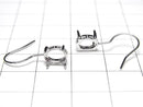 [Video]Silver925 Earwire Frame (Prong Setting)Oval Faceted 7x5mm Rhodium Plated 1pair