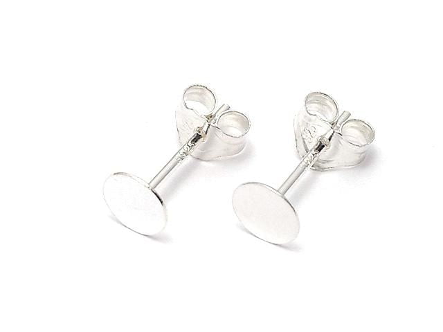 [Video] Silver925 Earstuds & Earnuts Round Disc [3mm][4mm][5mm][6mm][8mm] No coating 2 pairs