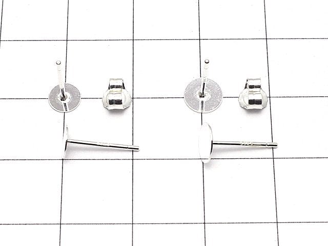 [Video]Silver925 Earstuds & Earnuts Round Disc [3mm][4mm][5mm][6mm] No coating 2pairs