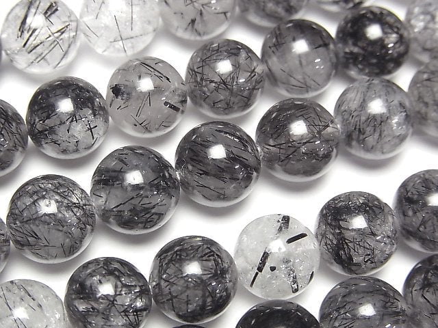 Tourmalinated Quartz Gemstone Beads