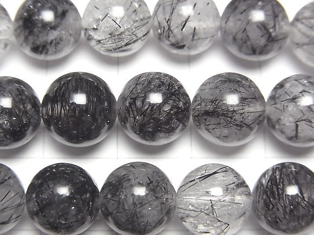 [Video]Tourmaline Quartz AAA- Round 10mm half or 1strand beads (aprx.15inch/36cm)