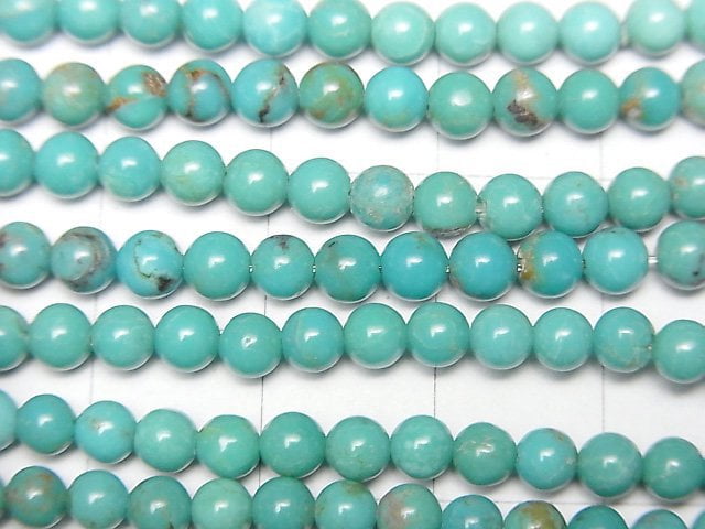 [Video]Turquoise AAA- Round 4mm half or 1strand beads (aprx.15inch/38cm)