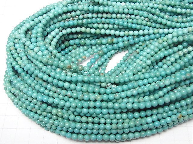 [Video]Turquoise AAA- Round 4mm half or 1strand beads (aprx.15inch/38cm)