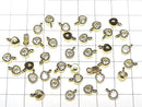 Metal parts heart motif charm 8.5x6mm gold color (with CZ) 3pcs