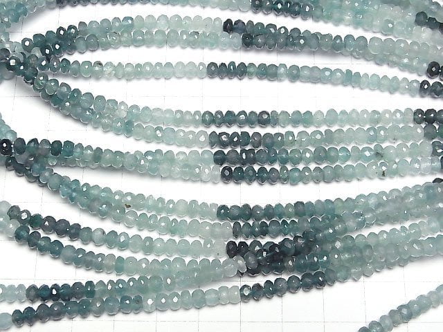 [Video]High Quality! Grandidierite AAA Faceted Button Roundel half or 1strand beads (aprx.15inch/38cm)