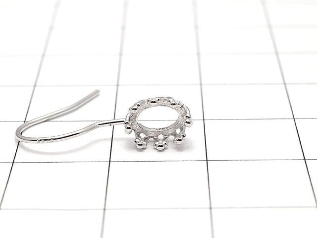 [Video] Silver925 Crown Earwire Frame Oval 6x4mm Rhodium Plated 1 pair