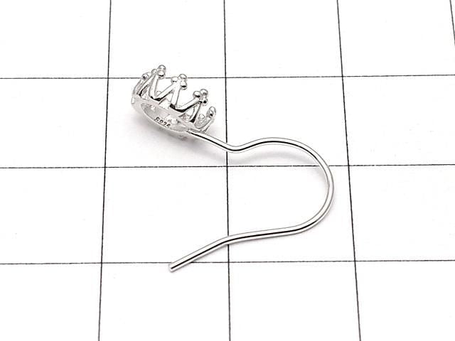 [Video] Silver925 Crown Earwire Frame Oval 6x4mm Rhodium Plated 1 pair