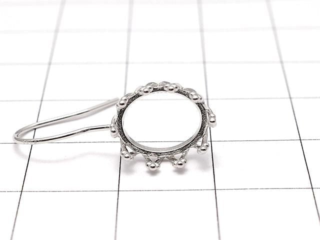 [Video] Silver925 Crown Earwire Frame Oval 10x8mm Rhodium Plated 1 pair