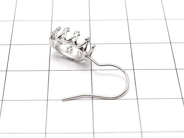 [Video] Silver925 Crown Earwire Frame Oval 10x8mm Rhodium Plated 1 pair