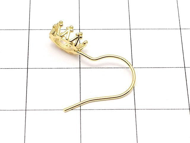 [Video] Silver925 Crown Earwire Frame Oval 6x4mm 18KGP 1 pair