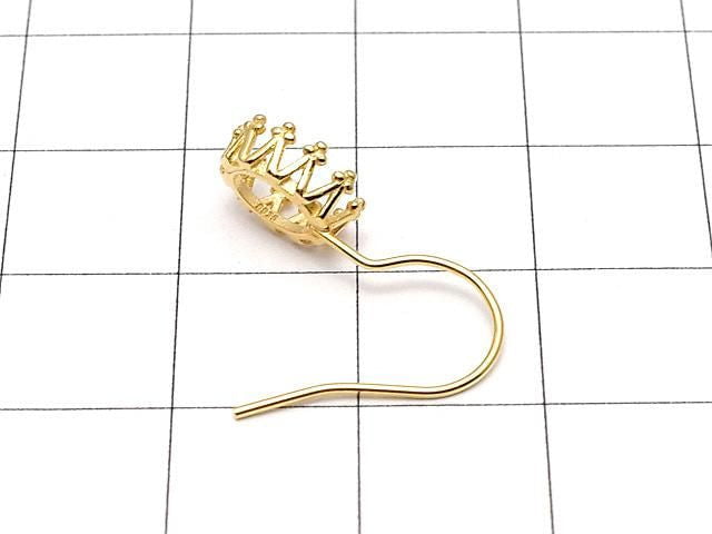 [Video] Silver925 Crown Earwire Frame Oval 7x5mm 18KGP 1 pair