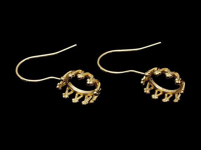 [Video] Silver925 Crown Earwire Frame Oval 8x6mm 18KGP 1pair