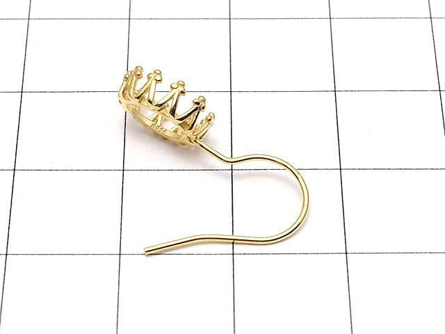 [Video] Silver925 Crown Earwire Frame Oval 8x6mm 18KGP 1pair