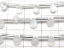 [Video] High Quality Rainbow Moonstone AA++ Pear shape Faceted 6x4mm 1strand (8pcs )