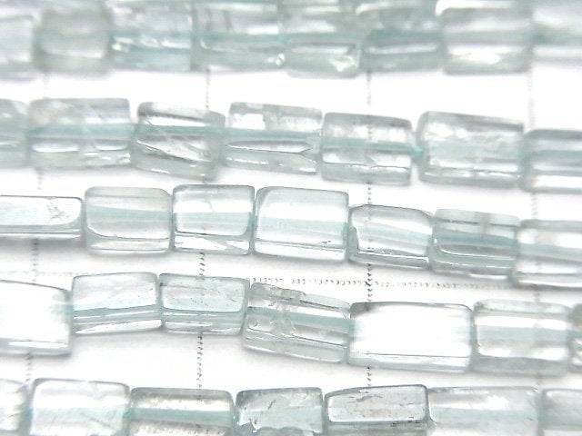 [Video]Aquamarine AA+ Rectangle-Square 1strand beads (aprx.17inch/42cm)