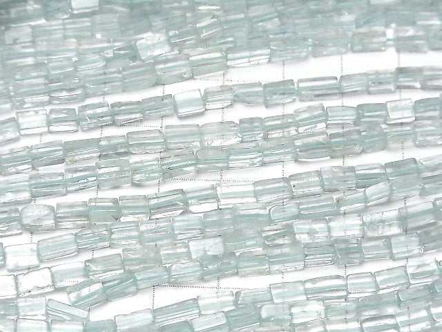 [Video]Aquamarine AA+ Rectangle-Square 1strand beads (aprx.17inch/42cm)