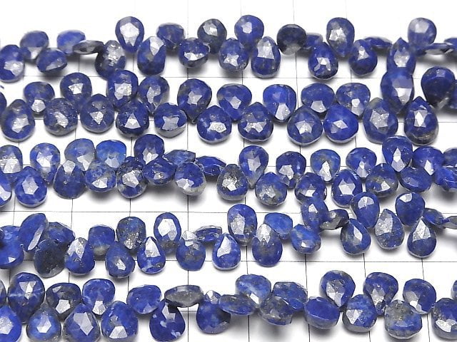 [Video]Lapislazuli AA+ Pear shape Faceted Briolette half or 1strand beads (aprx.7inch/18cm)