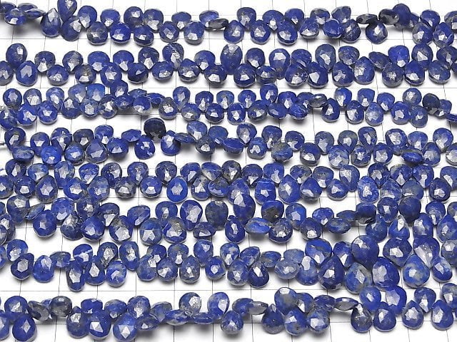 [Video]Lapislazuli AA+ Pear shape Faceted Briolette half or 1strand beads (aprx.7inch/18cm)