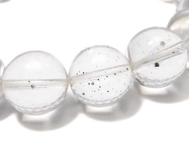 [Video][One of a kind] Pyrite in Quartz Round 12mm Bracelet NO.7