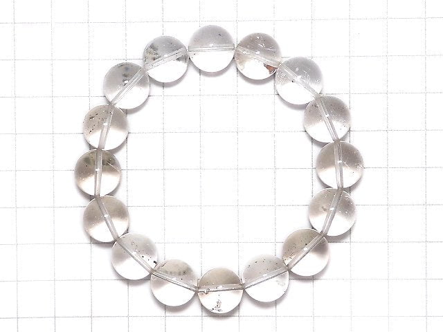 [Video][One of a kind] Pyrite in Quartz Round 12.5mm Bracelet NO.9