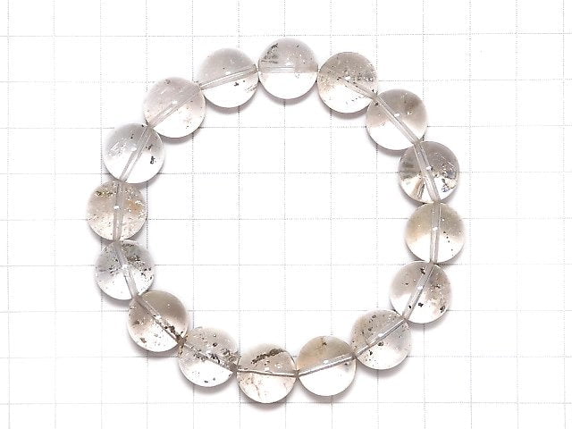 [Video][One of a kind] Pyrite in Quartz Round 13mm Bracelet NO.12