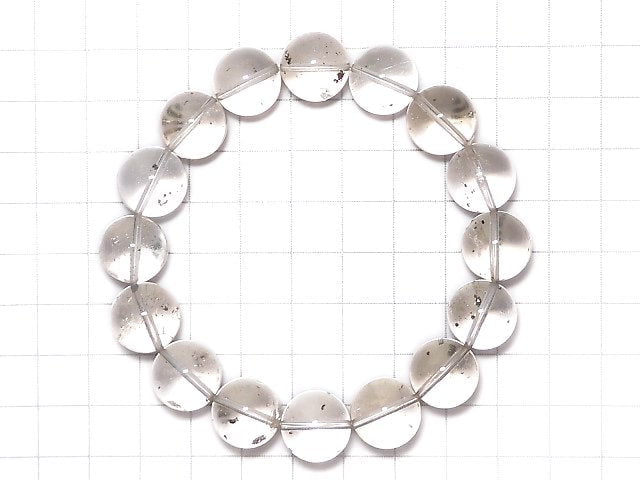 [Video][One of a kind] Pyrite in Quartz Round 13.5mm Bracelet NO.14