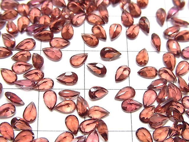 [Video]High Quality Mozambique Garnet AAA Loose stone Pear shape Faceted 5x3mm 10pcs