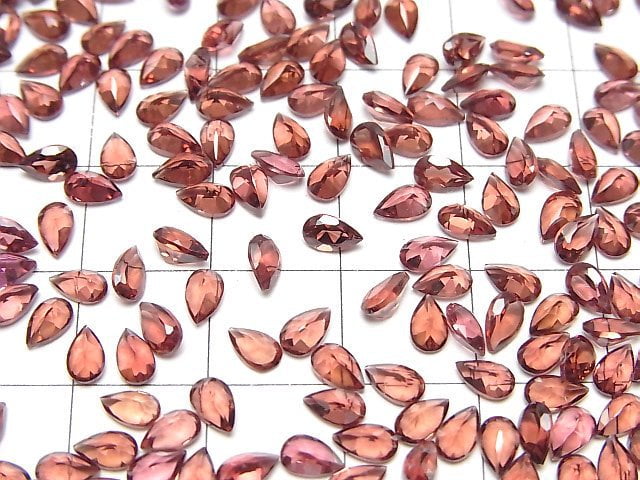 [Video]High Quality Mozambique Garnet AAA Loose stone Pear shape Faceted 5x3mm 10pcs