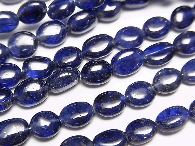 [Video]High Quality Sapphire AAA- Oval [Medium color] half or 1strand beads (aprx.15inch/38cm)