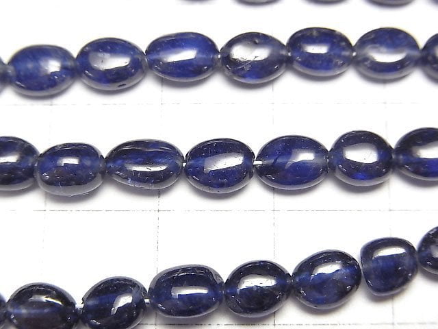 [Video]High Quality Sapphire AAA- Oval [Medium color] half or 1strand beads (aprx.15inch/38cm)