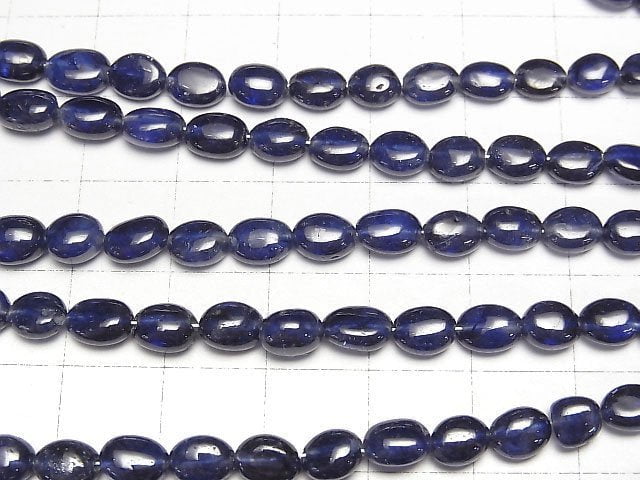 [Video]High Quality Sapphire AAA- Oval [Medium color] half or 1strand beads (aprx.15inch/38cm)