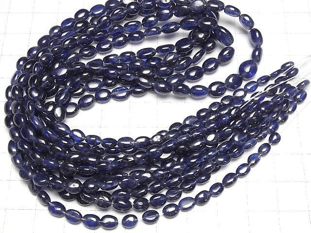 [Video]High Quality Sapphire AAA- Oval [Medium color] half or 1strand beads (aprx.15inch/38cm)