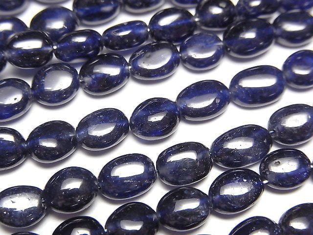 [Video]High Quality Sapphire AAA- Oval [Dark color] half or 1strand beads (aprx.15inch/38cm)