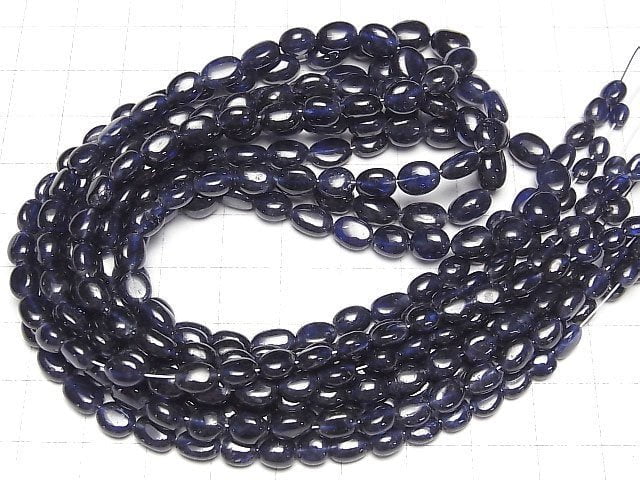 [Video]High Quality Sapphire AAA- Oval [Dark color] half or 1strand beads (aprx.15inch/38cm)