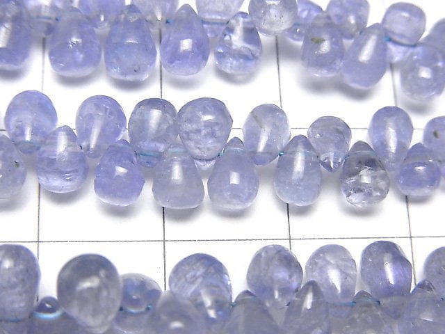 [Video]High Quality Tanzanite AA++ Drop (Smooth) [Light color] half or 1strand beads (aprx.7inch/18cm)