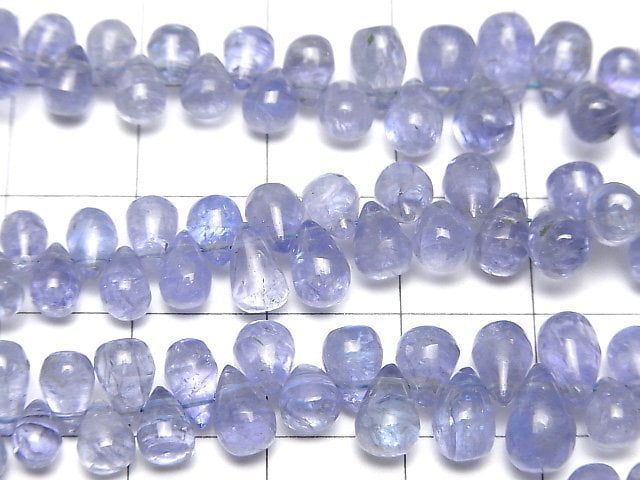 [Video]High Quality Tanzanite AA++ Drop (Smooth) [Light color] half or 1strand beads (aprx.7inch/18cm)