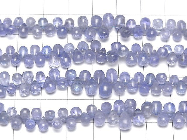 [Video]High Quality Tanzanite AA++ Drop (Smooth) [Light color] half or 1strand beads (aprx.7inch/18cm)