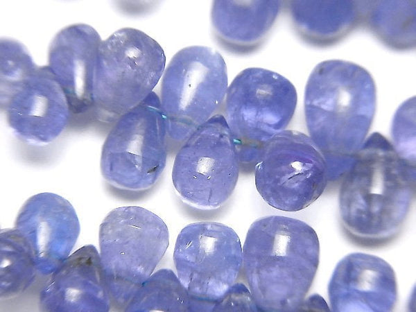 [Video]High Quality Tanzanite AA++ Drop (Smooth) half or 1strand beads (aprx.7inch/18cm)
