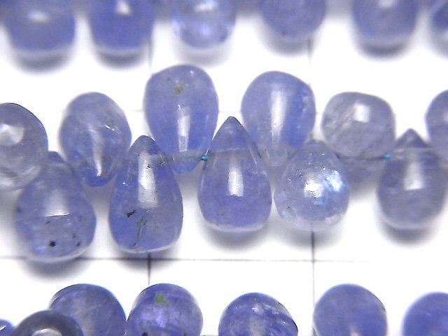 [Video]High Quality Tanzanite AA++ Drop (Smooth) half or 1strand beads (aprx.7inch/18cm)