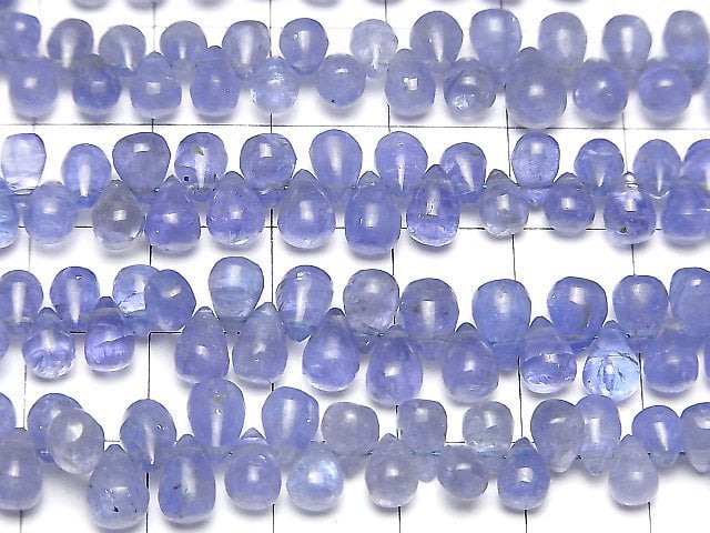 [Video]High Quality Tanzanite AA++ Drop (Smooth) half or 1strand beads (aprx.7inch/18cm)