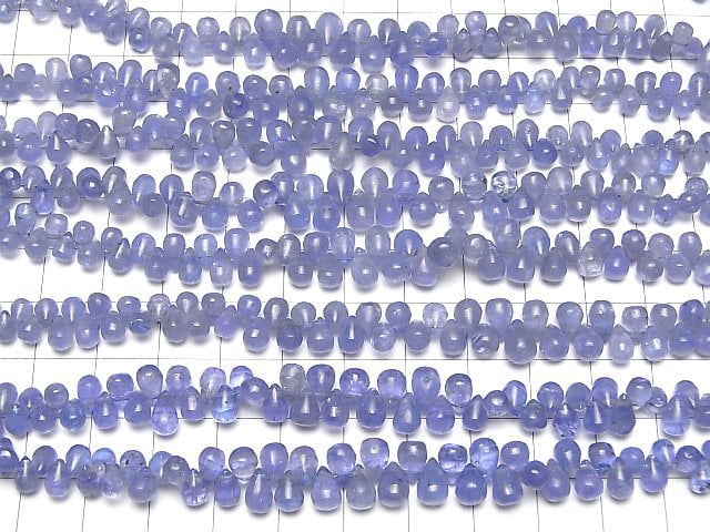 [Video]High Quality Tanzanite AA++ Drop (Smooth) half or 1strand beads (aprx.7inch/18cm)