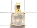 [Video][One of a kind] High Quality Rainbow Moonstone AAA Faceted Pendant 18KGP NO.14