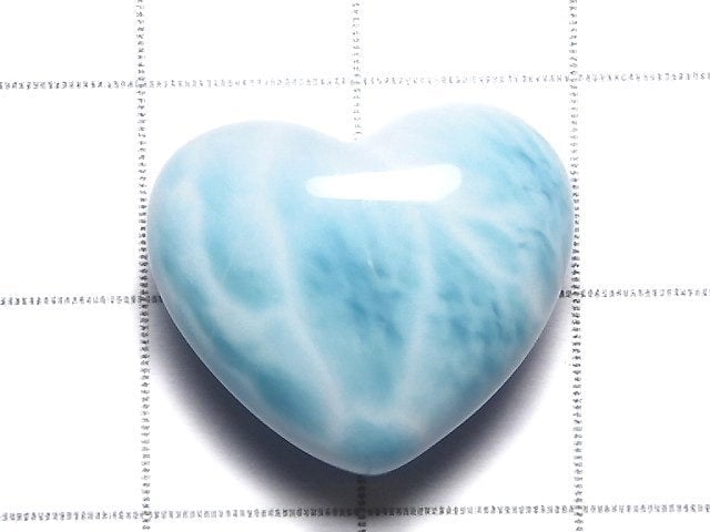 [Video][One of a kind] High Quality Larimar Pectolite AAA Heart [Half Drilled Hole] 1pc NO.404