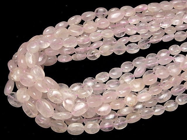 [Video]Morganite AA+ Oval half or 1strand beads (aprx.17inch/42cm)