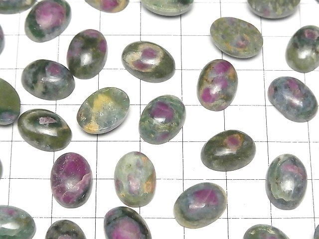 [Video] Ruby in Fuchsite Oval Cabochon 14x10mm 2pcs