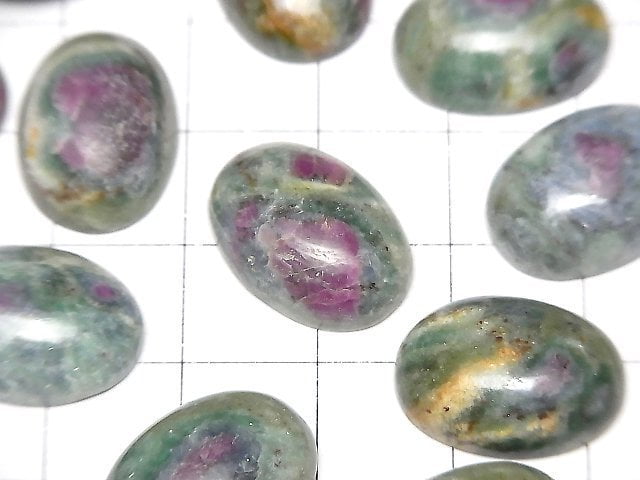 [Video] Ruby in Fuchsite Oval Cabochon 18x13mm 2pcs