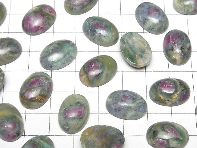 [Video] Ruby in Fuchsite Oval Cabochon 18x13mm 2pcs