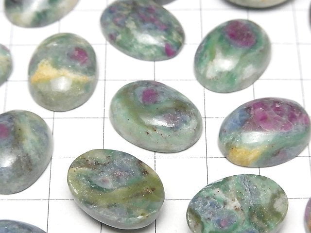 [Video] Ruby in Fuchsite Oval Cabochon 20x15mm 1pc