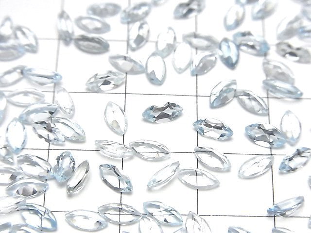 [Video]High Quality Sky Blue Topaz AAA Loose stone Marquise Faceted 6x3mm 10pcs